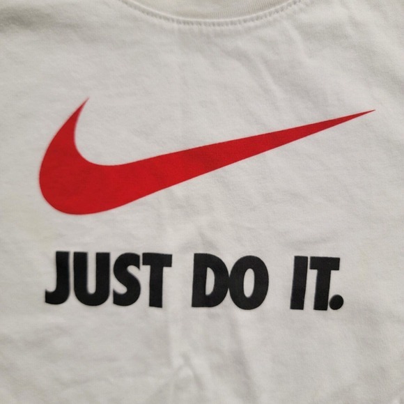 Nike Tee Kids Size XL AR5249-100 "Just Do It" Black White W/ Red Swoosh Womens - Picture 6 of 10